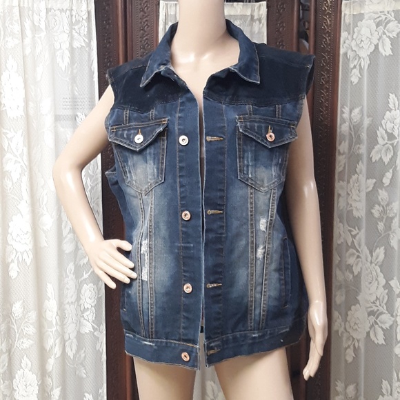 Rich Cotton Other - Denim Jean Distressed Vest Jacket Unisex